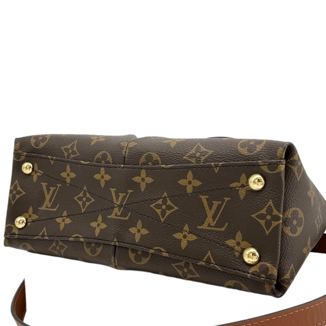 Louis Vuitton Monogram V Tote BB base showcasing iconic monogram canvas with golden hardware accents.