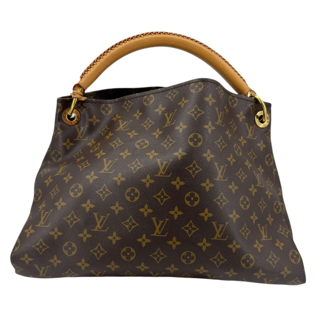 Louis Vuitton Monogram Artsy MM Shoulder Bag Brown featuring a braided top handle and gold-tone hardware.