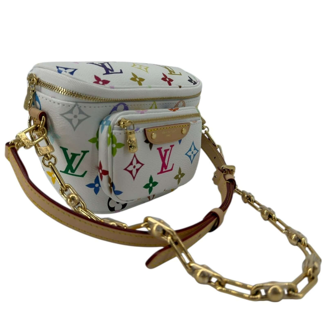 Louis Vuitton x Murakami multicolor mini bumbag with chain attached
