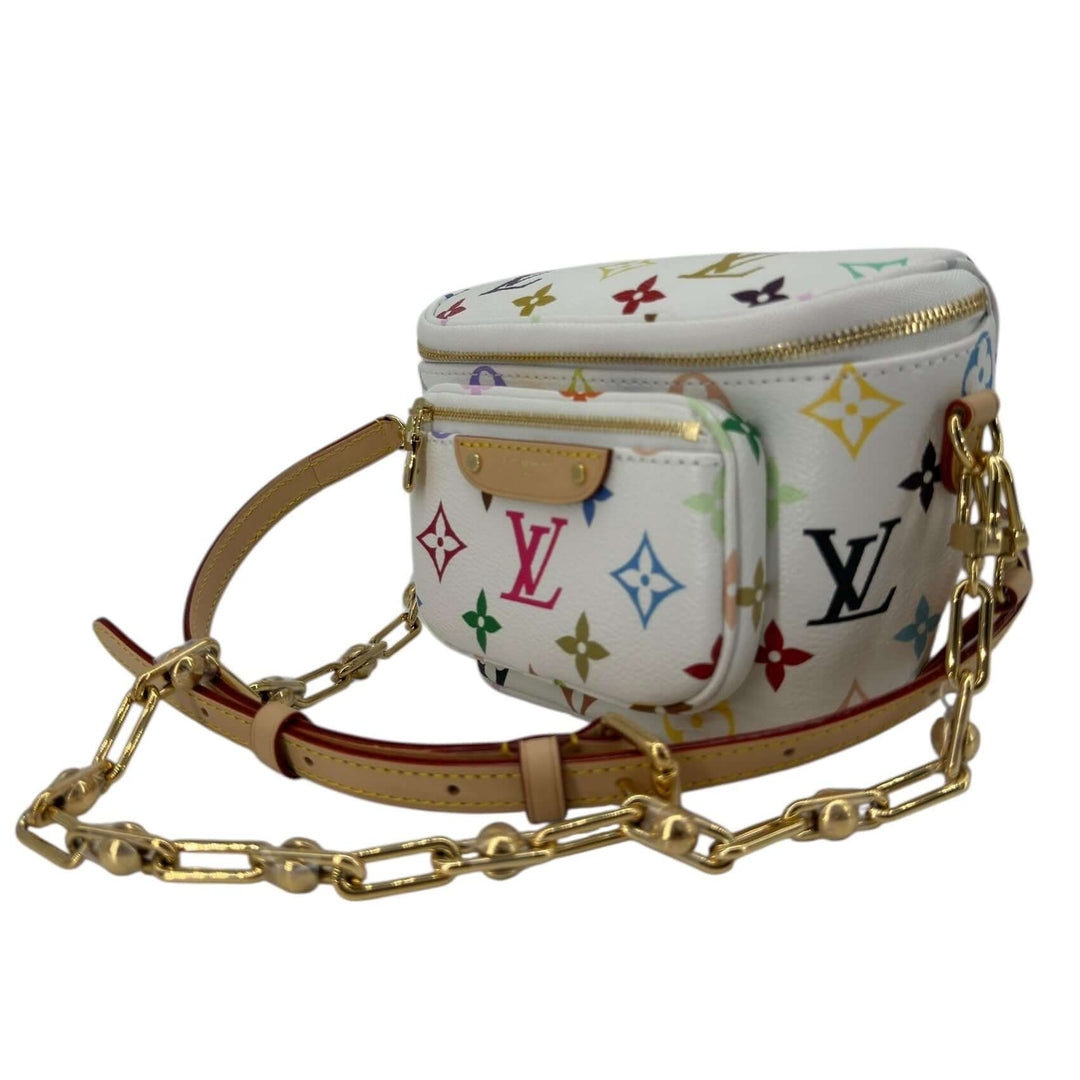 Louis Vuitton x Murakami multicolor mini bumbag zipper detail