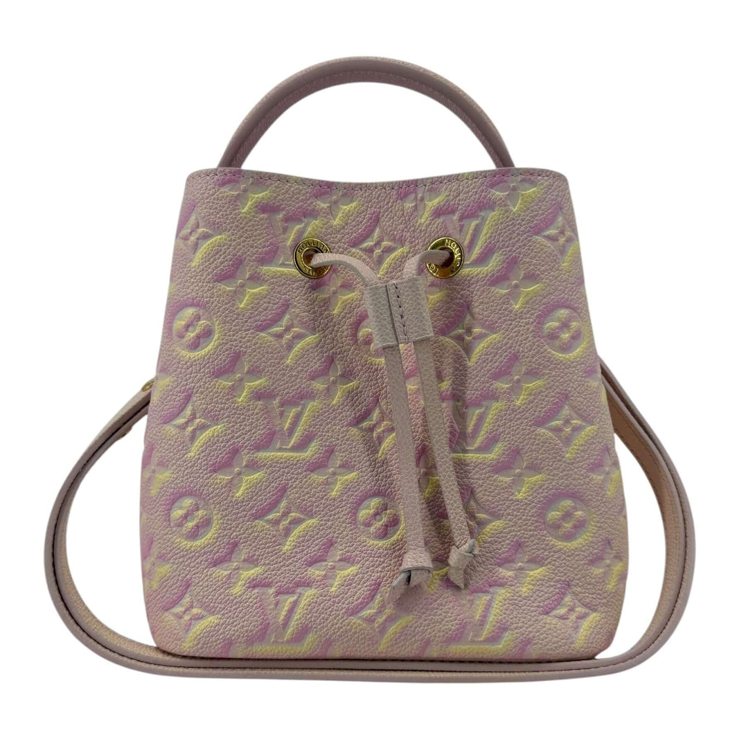 Louis Vuitton Empreinte Monogram Summer Stardust Néonoé BB Bucket Bag Pink, embossed calf leather, gold tone hardware, adjustable leather strap