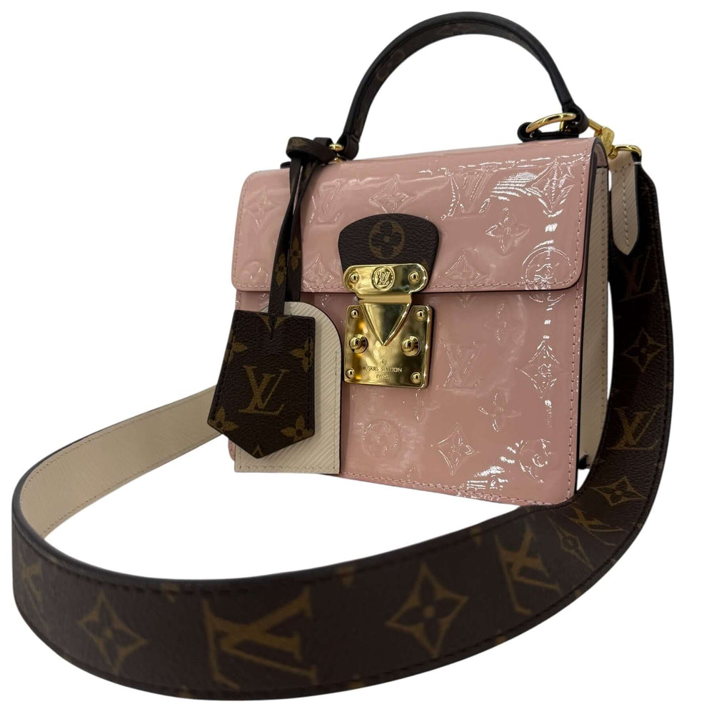 Louis Vuitton Vernis Spring Street Rose Ballerine Bag | LuxLoveLouis featuring Monogram Vernis patent leather.
