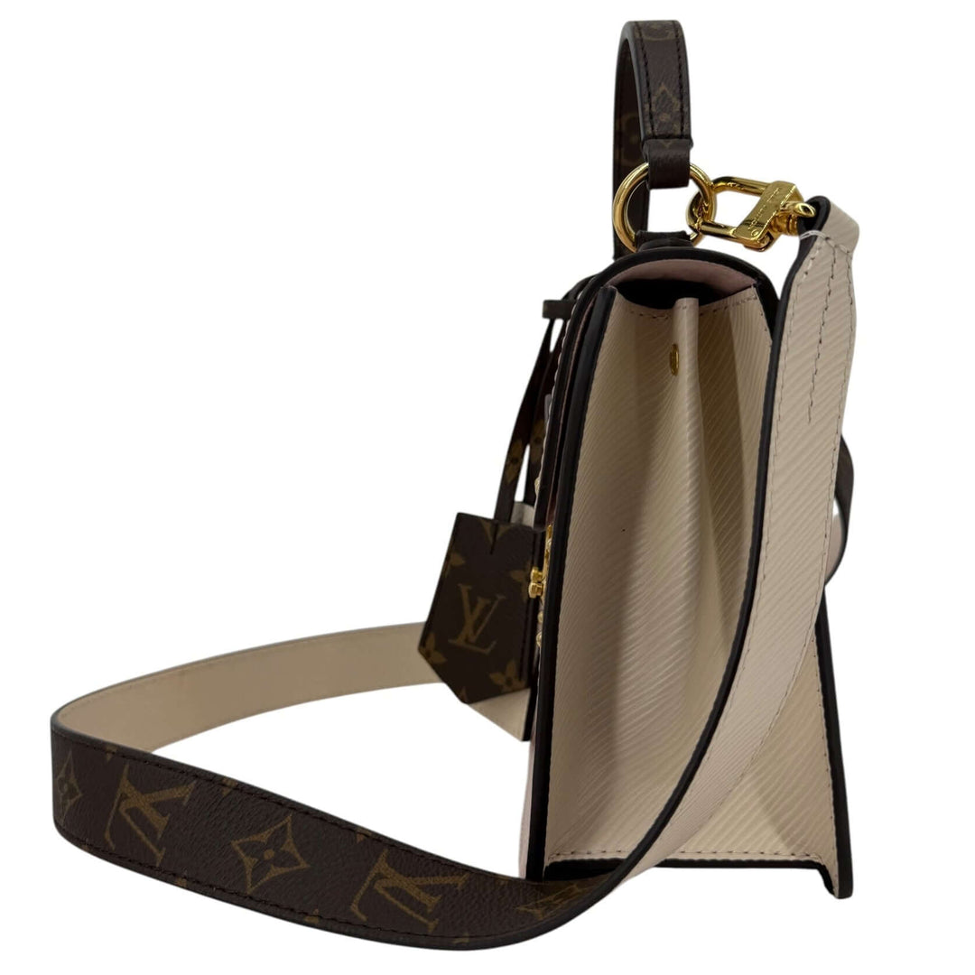 Louis Vuitton Vernis Spring Street Rose Ballerine Bag | LuxLoveLouis side view showcasing the interior and strap design.