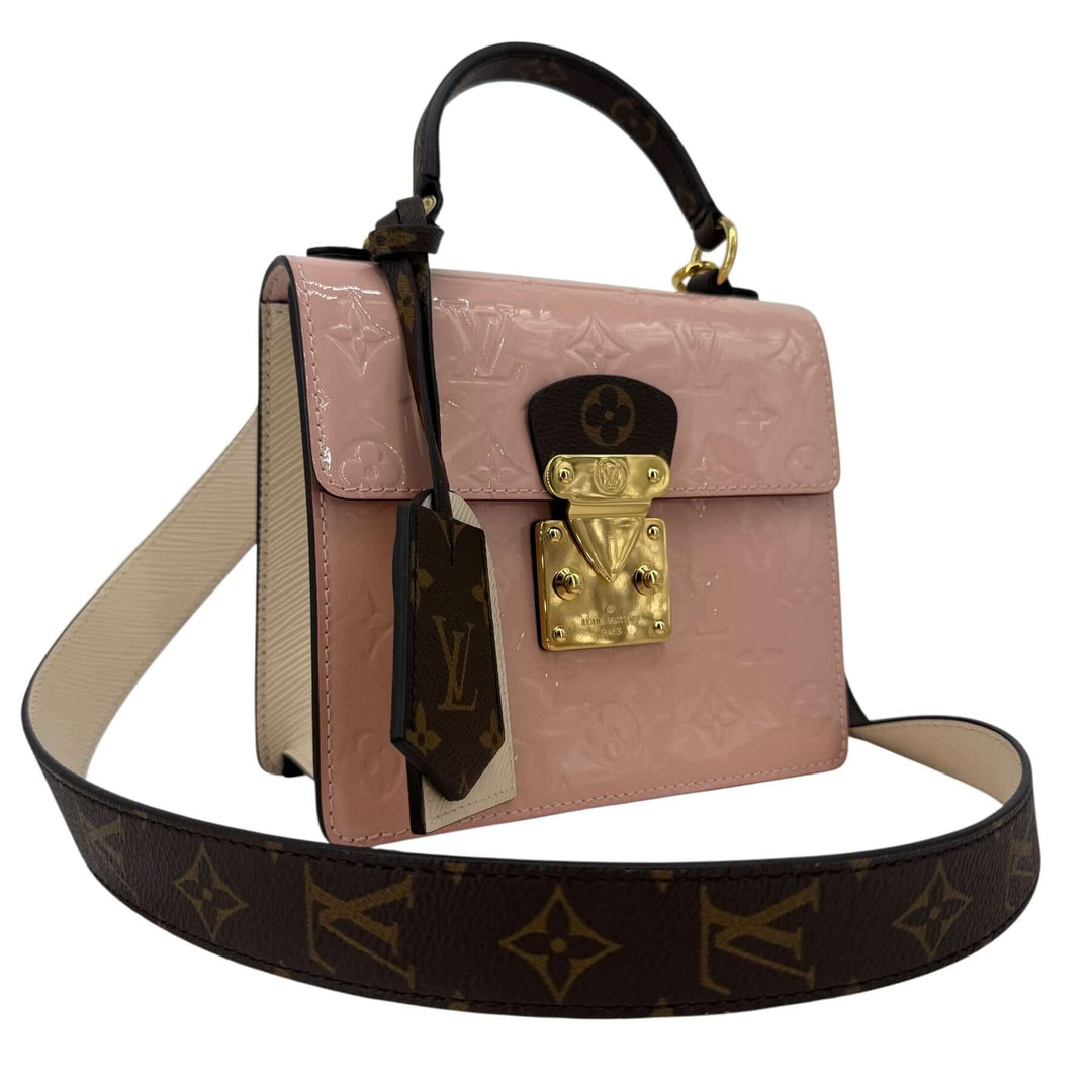Louis Vuitton Vernis Spring Street Rose Ballerine Bag | LuxLoveLouis showcases a stylish blend of patent and Monogram leather.