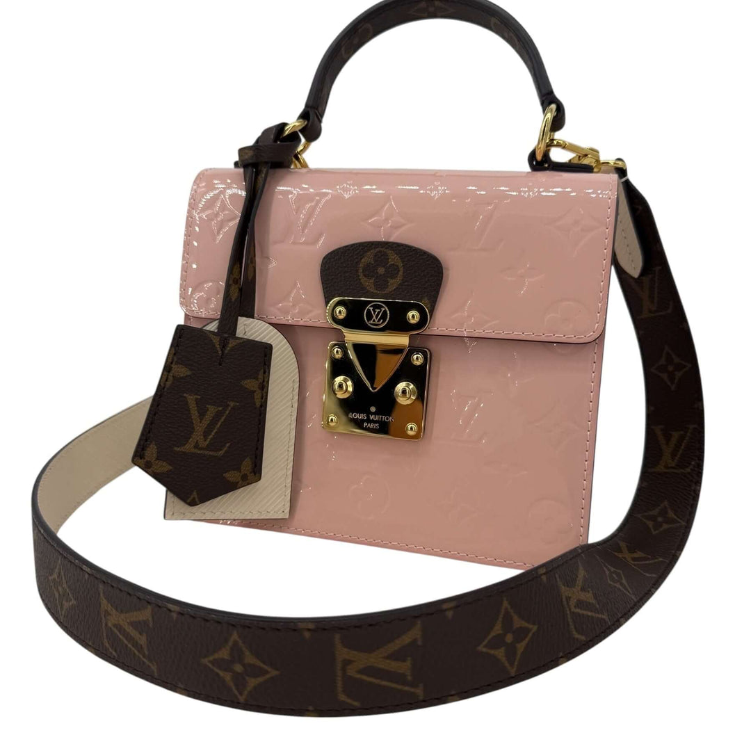 Louis Vuitton Vernis Spring Street Rose Ballerine Bag | LuxLoveLouis showcasing patent leather and sleek design.