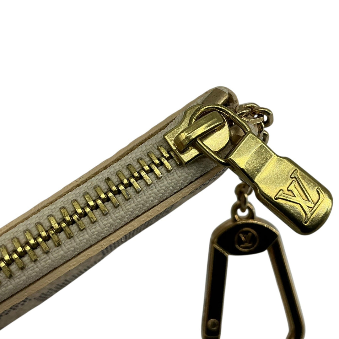 Louis Vuitton Damier Azur Key Pouch zipper chain and snap hook