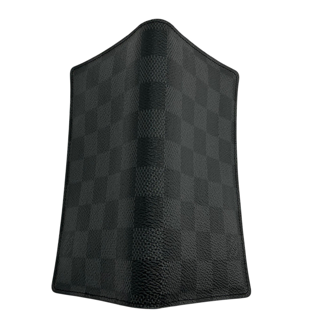  Louis Vuitton Damier Graphite Pocket Agenda Cover angled exterior fold and edge view