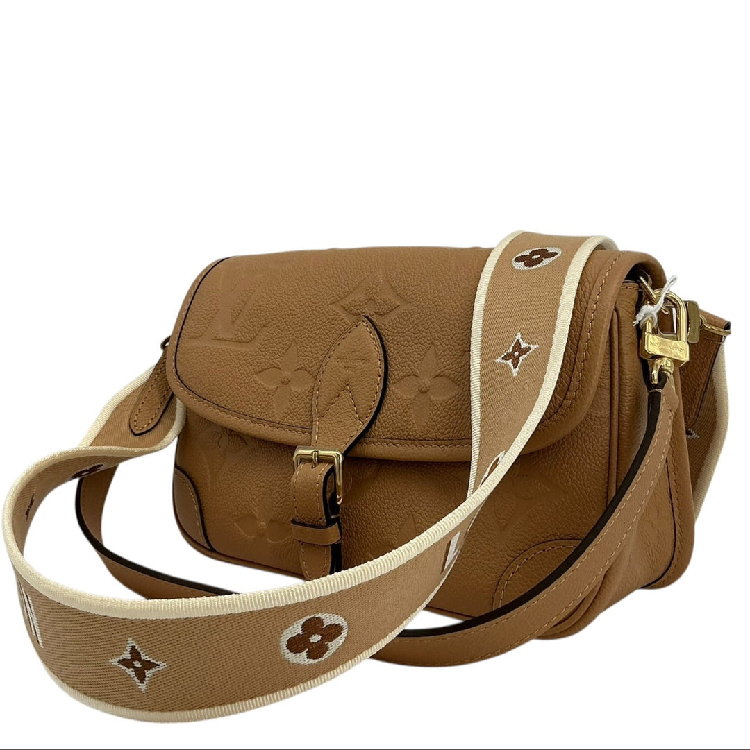 Louis Vuitton Diane Arizona front angled exterior with gold-tone hardware