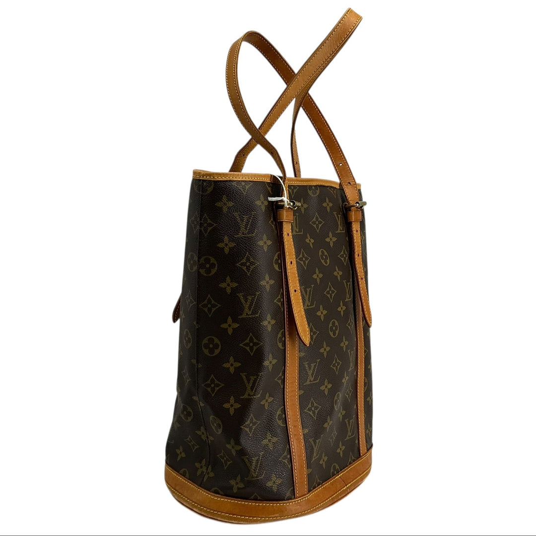Louis Vuitton Monogram Bucket Bag adjustable leather shoulder straps