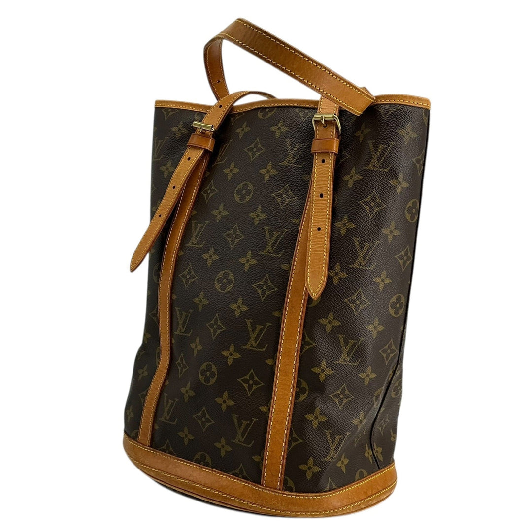 Louis Vuitton Monogram Bucket Bag natural leather trim condition