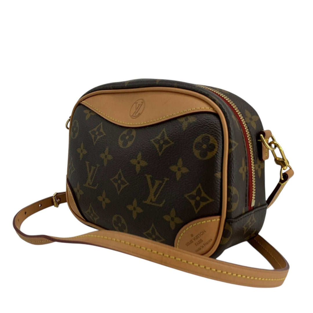 Louis Vuitton Monogram Deauville Mini reverse exterior with Vachetta trim