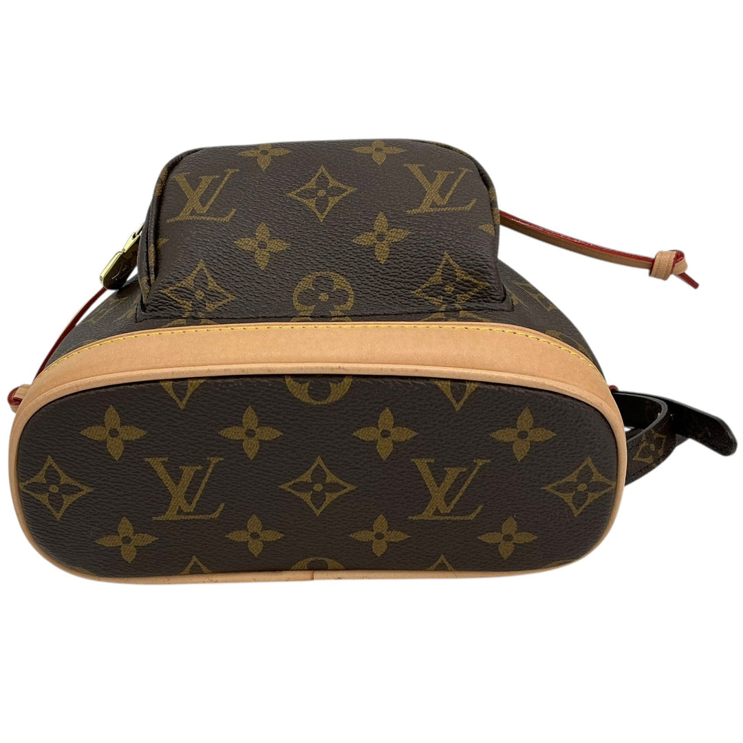 Louis Vuitton Montsouris PM coated canvas base and Vachetta trim