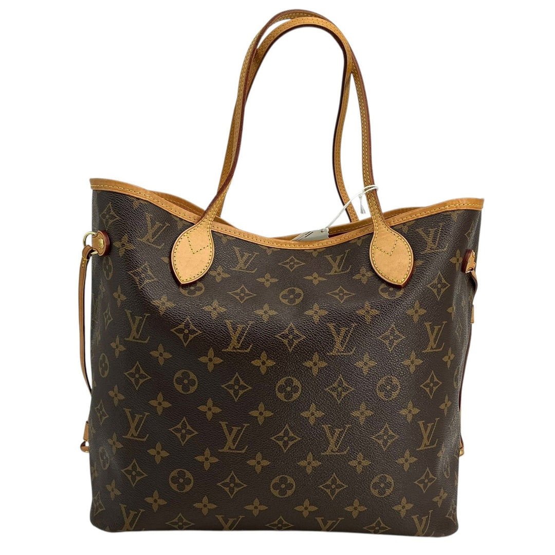 Reverse exterior of Louis Vuitton Neverfull MM Monogram tote