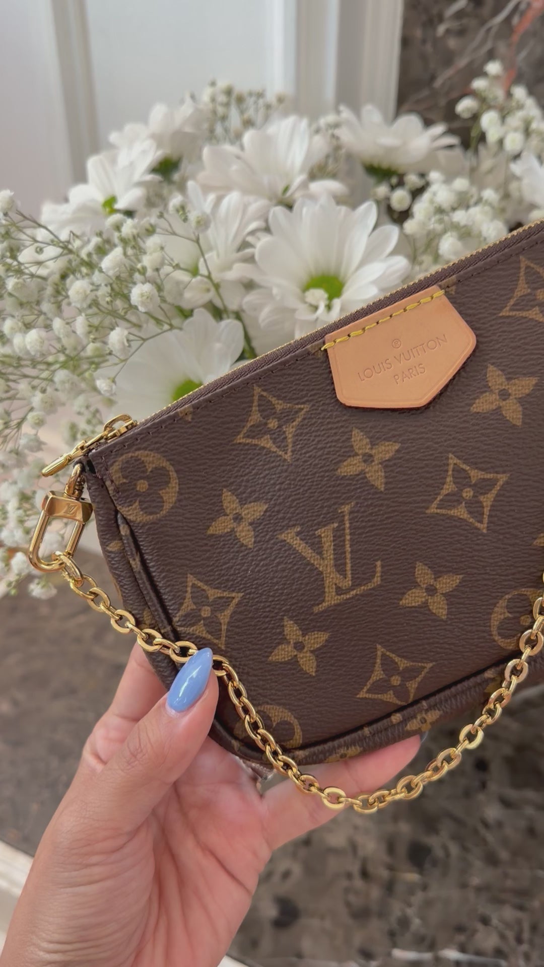 LV small pochette with chain